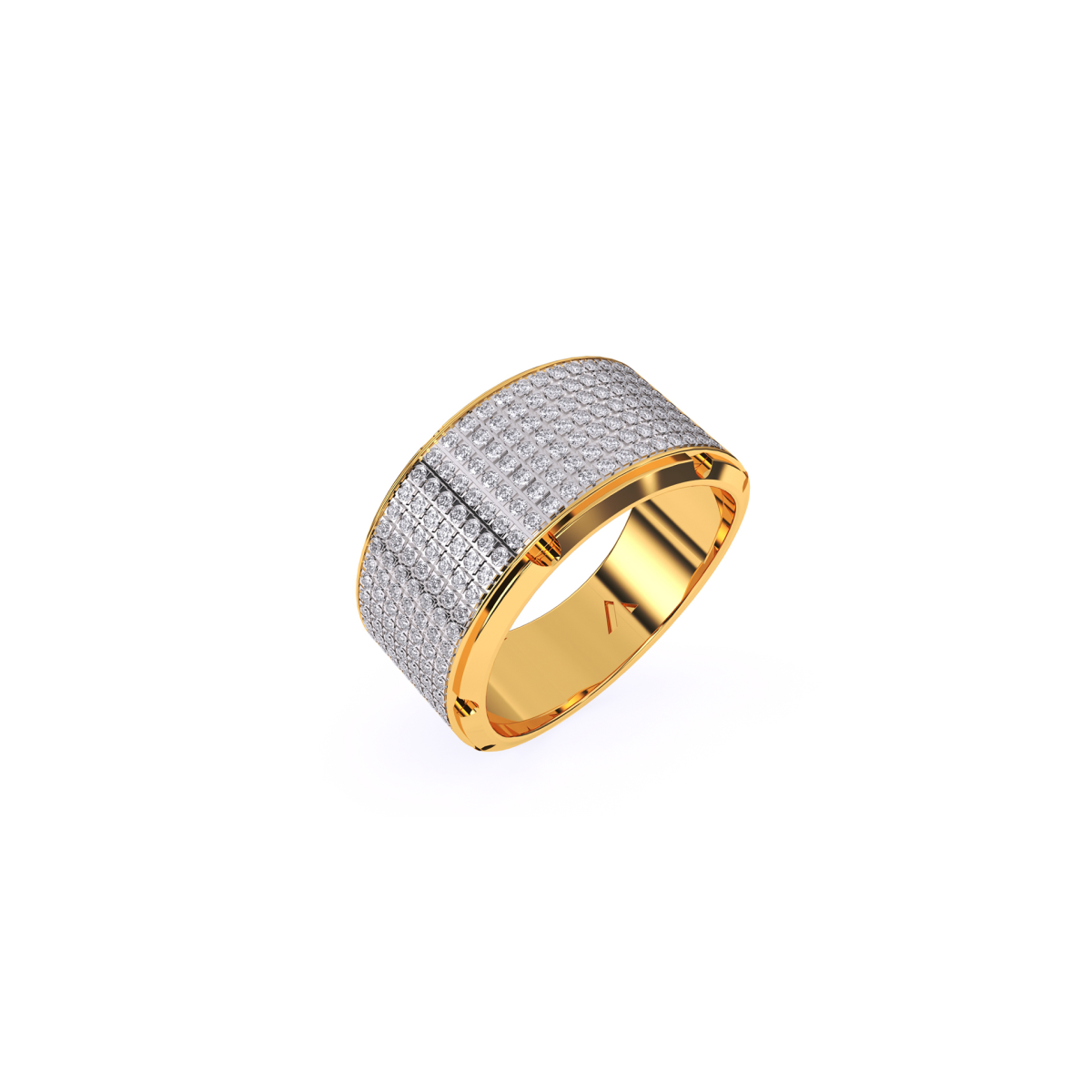 Round Half Eternity Diamond Men's Ring